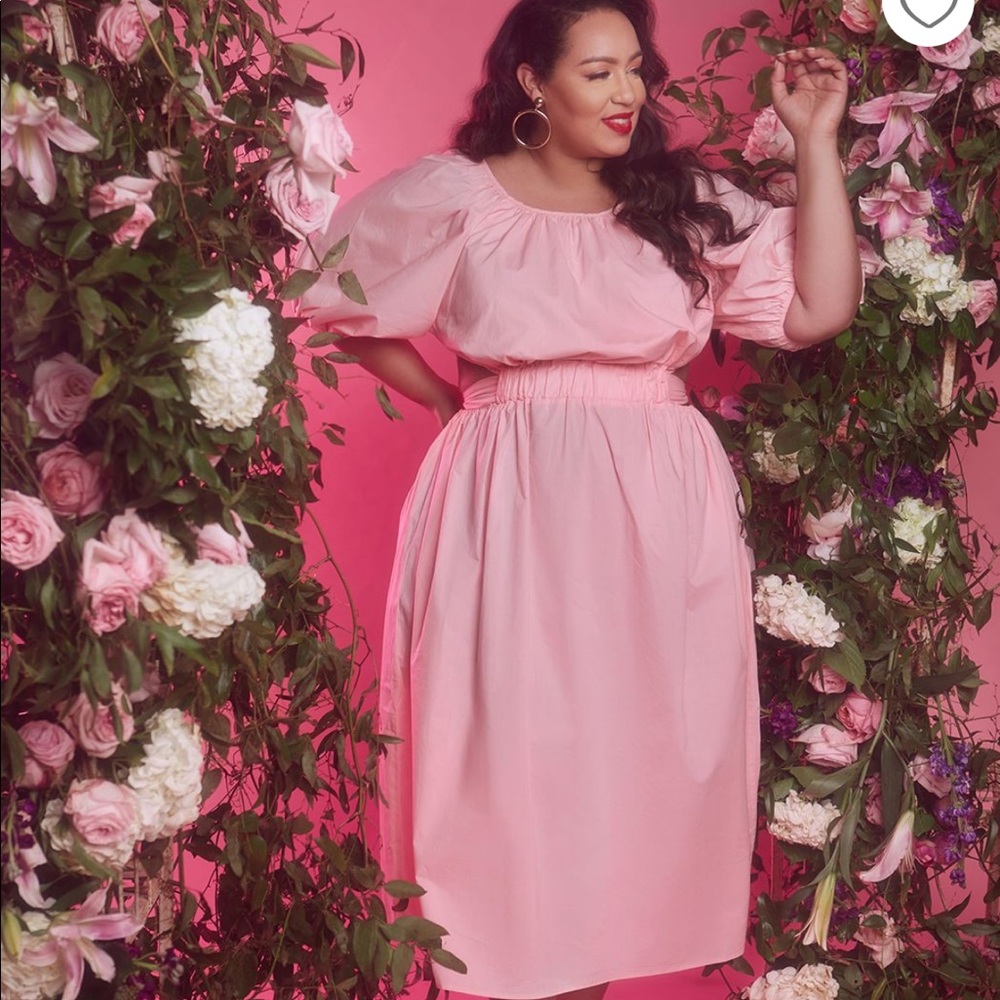 Puff Sleeve Midi Dress